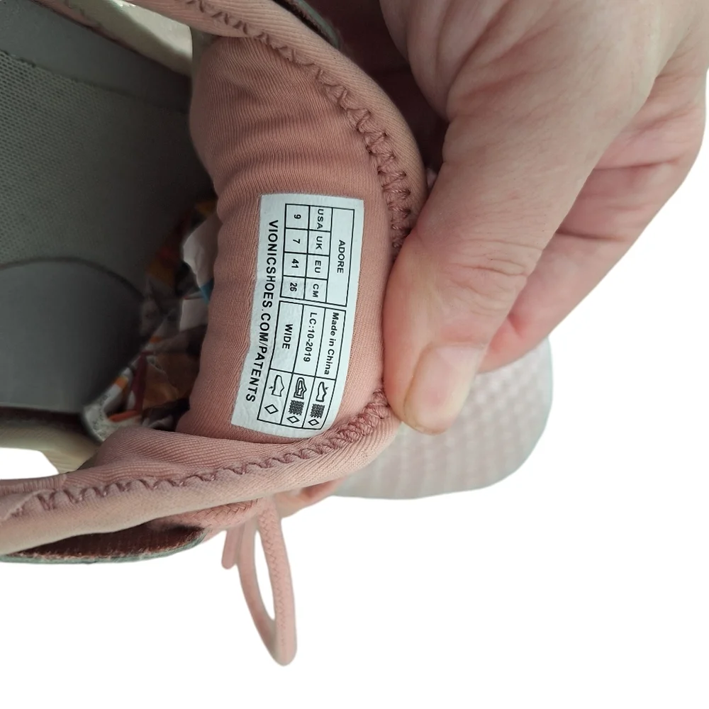 Vionic Women's Adore Dusty Pink Mesh Leather Acitve Sneakers Shoes Size 9